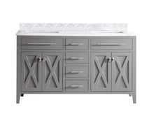 Load image into Gallery viewer, Wimbledon 60" Grey Double Sink Bathroom Vanity with Countertop