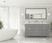 Load image into Gallery viewer, Wimbledon 60" Grey Double Sink Bathroom Vanity with Countertop