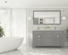 Load image into Gallery viewer, Wimbledon 60&quot; Grey Double Sink Bathroom Vanity with Countertop