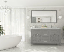 Load image into Gallery viewer, Wimbledon 60" Grey Double Sink Bathroom Vanity with Countertop