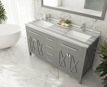 Load image into Gallery viewer, Wimbledon 60" Grey Double Sink Bathroom Vanity with Countertop