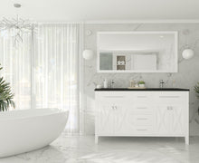 Load image into Gallery viewer, Wimbledon 60" White Double Sink Bathroom Vanity with Countertop