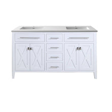 Load image into Gallery viewer, Wimbledon 60" White Double Sink Bathroom Vanity with Countertop