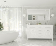 Load image into Gallery viewer, Wimbledon 60" White Double Sink Bathroom Vanity with Countertop