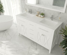 Load image into Gallery viewer, Wimbledon 60" White Double Sink Bathroom Vanity with Countertop