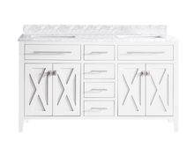 Load image into Gallery viewer, Wimbledon 60" White Double Sink Bathroom Vanity with Countertop