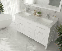 Load image into Gallery viewer, Wimbledon 60" White Double Sink Bathroom Vanity with Countertop