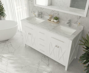 Wimbledon 60" White Double Sink Bathroom Vanity with Countertop