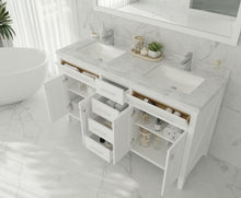 Load image into Gallery viewer, Wimbledon 60" White Double Sink Bathroom Vanity with Countertop