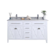 Load image into Gallery viewer, Wimbledon 60" White Double Sink Bathroom Vanity with Countertop