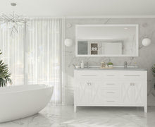 Load image into Gallery viewer, Wimbledon 60" White Double Sink Bathroom Vanity with Countertop