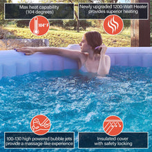 Load image into Gallery viewer, ALEKO Round Inflatable Hot Tub Spa With Cover 2-4 Person - 210 Gallon - Light Blue and White I SPAFAIR