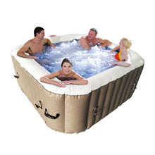 Load image into Gallery viewer, ALEKO Square Inflatable Hot Tub 2-4 Person with Cover I 160 Gallon I Portable Spa I Brown I SPAFAIR