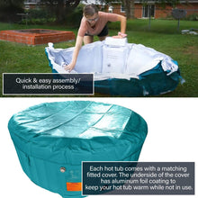 Load image into Gallery viewer, ALEKO Round Inflatable Hot Tub Spa With Cover 2-4 Person - 210 Gallon - Light Blue and White I SPAFAIR