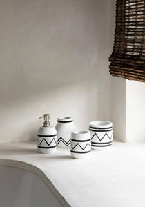 Terracotta Plant Pot I Santorini Planter by Bazar Bizar  - White & Black I SPAFAIR