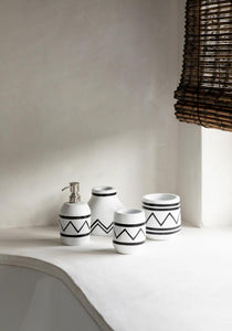 Terracotta Boho Vase Santorini Iconic by Bazar Bizar - White & Black I SPAFAIR