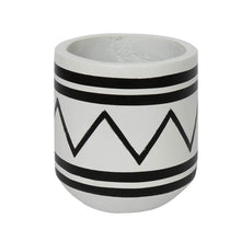 Load image into Gallery viewer, Terracotta Plant Pot I Santorini Planter by Bazar Bizar  - White & Black I SPAFAIR