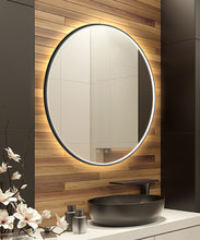 Load image into Gallery viewer, Brilliance Black Finish Round Bathroom Backlit Mirror LED
