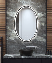 Load image into Gallery viewer, Brilliance Black Finish Round Bathroom Backlit Mirror LED