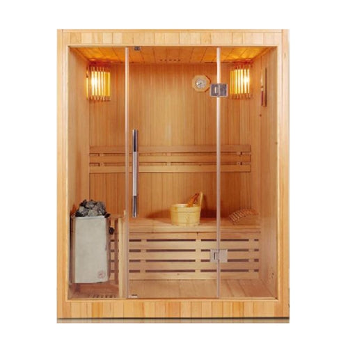 3 People Canadian Red Cedar Indoor Wet Dry Sauna 3 kW ETL Certified Heater