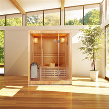 Load image into Gallery viewer, 3 People Canadian Red Cedar Indoor Wet Dry Sauna 3 kW ETL Certified Heater
