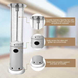 Silver Propane Patio Heater with Wheels I SPAFAIR