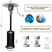Load image into Gallery viewer, Black Outdoor Propane Patio Heater with Adjustable Thermostat I SPAFAIR