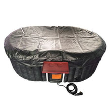 Load image into Gallery viewer, Oval Black Inflatable Hot Tub With Drink Tray and Cover - 2 Person - 145 Gallon