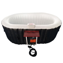 Load image into Gallery viewer, Oval Black & White Inflatable Hot Tub With Drink Tray and Cover - 2 Person - 145 Gallon I SPAFAIR