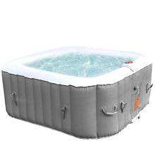 Load image into Gallery viewer, ALEKO Square Inflatable Hot Tub 2-4 Person with Cover I 160 Gallon I Portable Spa I Gray I SPAFAIR