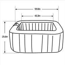 Load image into Gallery viewer, ALEKO Square Inflatable Hot Tub 2-4 Person with Cover I 160 Gallon I Portable Spa I Gray I SPAFAIR