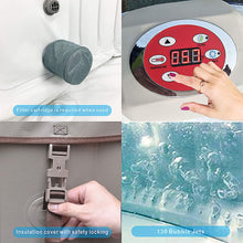 Load image into Gallery viewer, ALEKO Square Inflatable Hot Tub 2-4 Person with Cover I 160 Gallon I Portable Spa I Gray I SPAFAIR