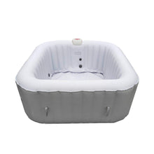 Load image into Gallery viewer, ALEKO Square Inflatable Hot Tub 2-4 Person with Cover I 160 Gallon I Portable Spa I Gray I SPAFAIR