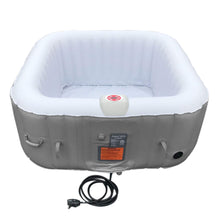 Load image into Gallery viewer, ALEKO Square Inflatable Hot Tub 2-4 Person with Cover I 160 Gallon I Portable Spa I Gray I SPAFAIR