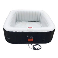 Load image into Gallery viewer, ALEKO Square Inflatable Jetted Hot Tub Spa With Cover - 6 Person - 265 Gallon - Black I SPAFAIR