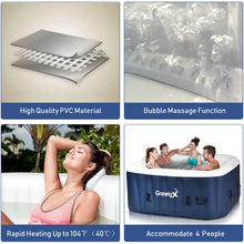 Load image into Gallery viewer, Outdoor Portable Inflatable Hot Tub - 4 people