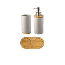 Load image into Gallery viewer, Ceramic Bamboo Bathroom Accessories Set I Toothbrush Holder I SPAFAIR