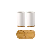 Load image into Gallery viewer, Ceramic Bamboo Bathroom Accessories Set I Toothbrush Holder I SPAFAIR