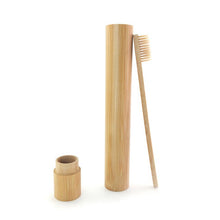 Load image into Gallery viewer, Natural Bamboo Wooden Toothbrush With Holder