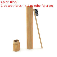 Load image into Gallery viewer, Natural Bamboo Wooden Toothbrush With Holder