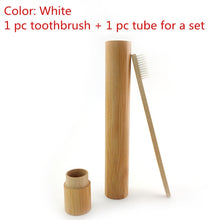 Load image into Gallery viewer, Natural Bamboo Wooden Toothbrush With Holder