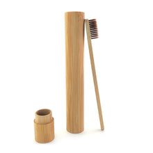 Load image into Gallery viewer, Natural Bamboo Wooden Toothbrush With Holder