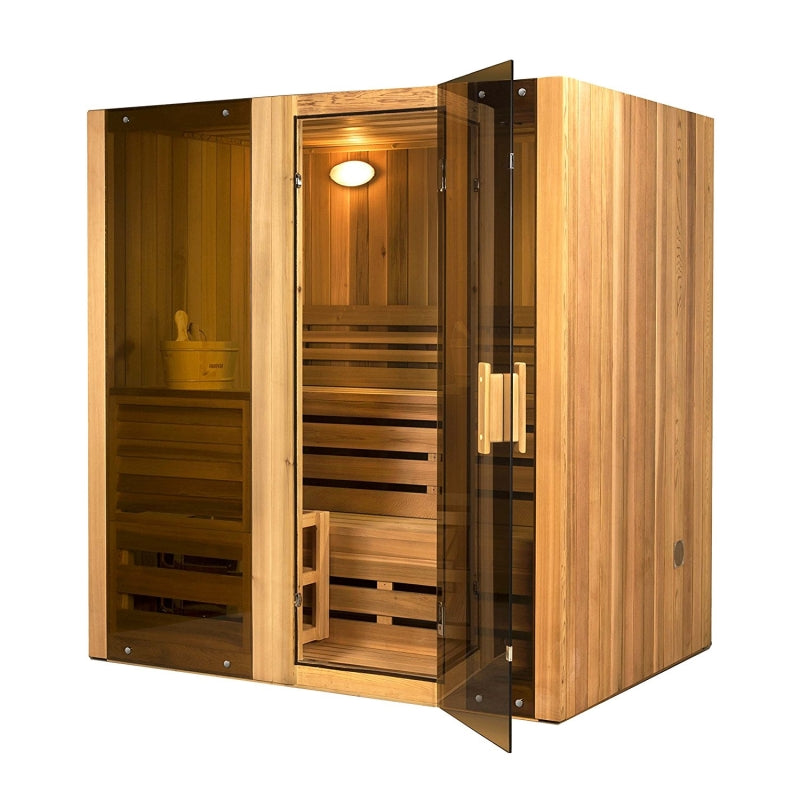 3 Person Hemlock Indoor Wet or Dry Steam Room Sauna with 3 KW ETL Certified Heater