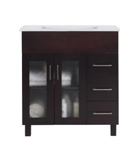 Load image into Gallery viewer, Nova 32&quot; Bathroom Vanity with White Ceramic Basin Countertop