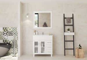 Nova 32" Bathroom Vanity with White Ceramic Basin Countertop