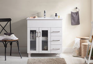 Nova 32" Bathroom Vanity with White Ceramic Basin Countertop