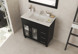 Nova 36" Bathroom Vanity with White Ceramic Basin Countertop
