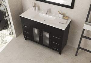 Nova 48" Bathroom Vanity with White Ceramic Basin Countertop