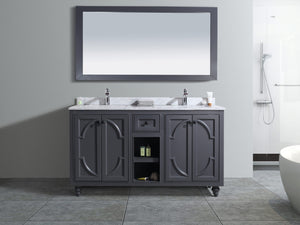 Odyssey 60" Maple Grey Double Sink Bathroom Vanity Countertop