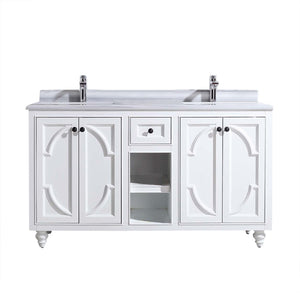 Odyssey 60" White Double Sink Bathroom Vanity with Countertop